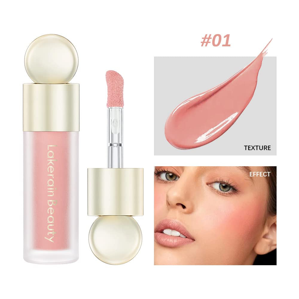 Soft Cream Blush Makeup, Liquid Blush for Cheeks, Natural-Looking Long Lasting, Smudge Proof, Velvet Mousse,Dewy Finish, Easy to Blend Blusher (#1)