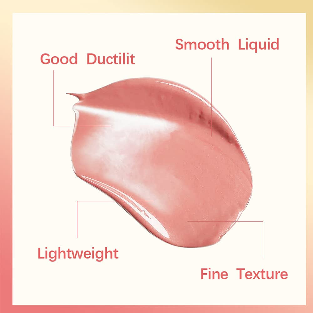 Soft Cream Blush Makeup, Liquid Blush for Cheeks, Natural-Looking Long Lasting, Smudge Proof, Velvet Mousse,Dewy Finish, Easy to Blend Blusher (#1)