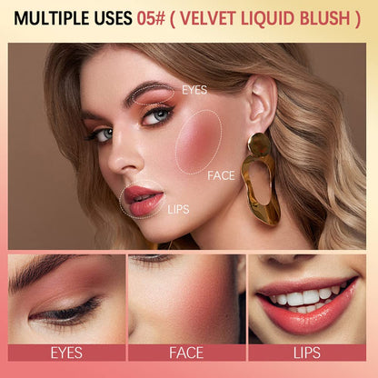 Soft Cream Blush Makeup, Liquid Blush for Cheeks, Natural-Looking Long Lasting, Smudge Proof, Velvet Mousse,Dewy Finish, Easy to Blend Blusher (#1)